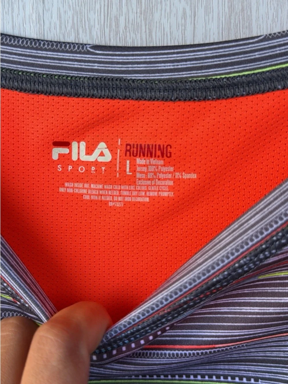 Fila Men's Long-Sleeve Rash Guard with Orange Accents